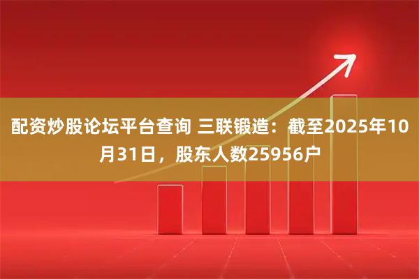 配资炒股论坛平台查询 三联锻造：截至2025年10月31日，股东人数25956户